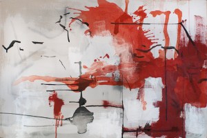 Pull, Acrylic and ink on canvas, 24" x 36" 2013