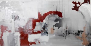 Contract, Acrylic, paper and ink on canvas, 36" x 72" 2012