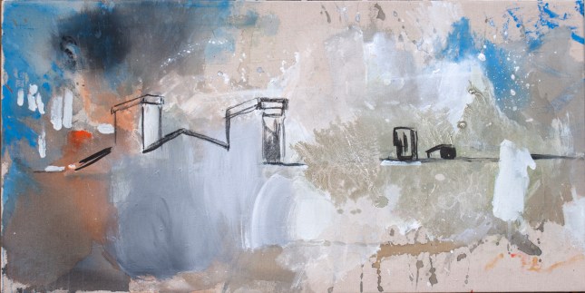 Tip, 18 x 36 Acrylic and Ink on Canvas 2016